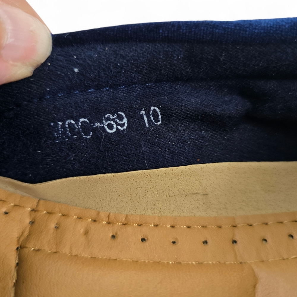 Royal Shoes Navy Velvet Loafers – Luxe Horsebit Slip-On Flats Size 10 - Picture 3 of 5